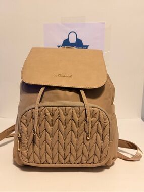 NWT LOVEVOOK Beige/Tan Quilted Women’s Backpack Purse